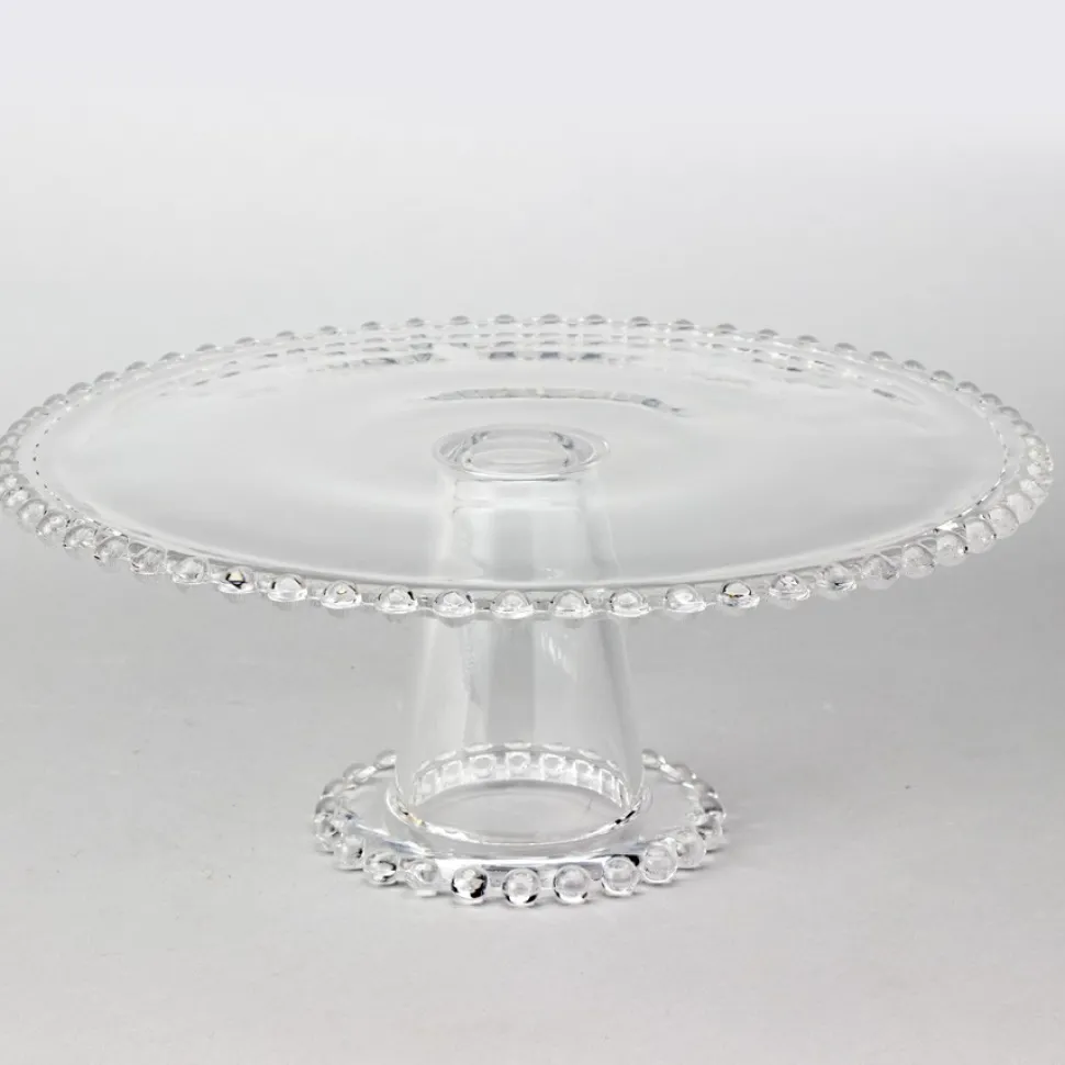 Decostar™ Glass Beaded Edge Pedestal Cake Stand 12"