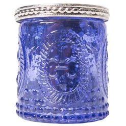 DecoStar™ Glass Candle Holder w/ Metal Trim- 2.7" - 6 PACK - Purple