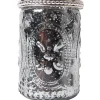DecoStar™ Glass Candle Holder w/ Metal Trim- 4" - 6 PACK - Gray