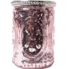 DecoStar™ Glass Candle Holder w/ Metal Trim- 4" - 6 PACK - Pink