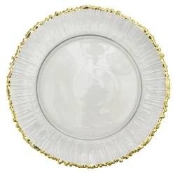 Decostar™ Glass Charger Plate 13" - Thin gold Reef Edge - 8 Pieces