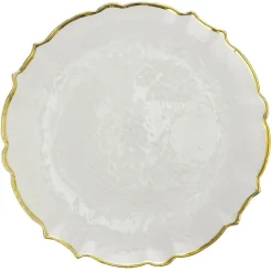 Decostar™ Glass Charger Plate 13" - Gold Scalloped Edge - 8 Pieces
