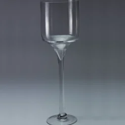 Decostar™ Glass Cylinder Pedestal Candle Holders - 20" Tall