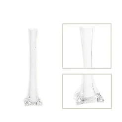 Decostar™ Glass Eiffel Tower Vase 12" - 24 Pieces - White