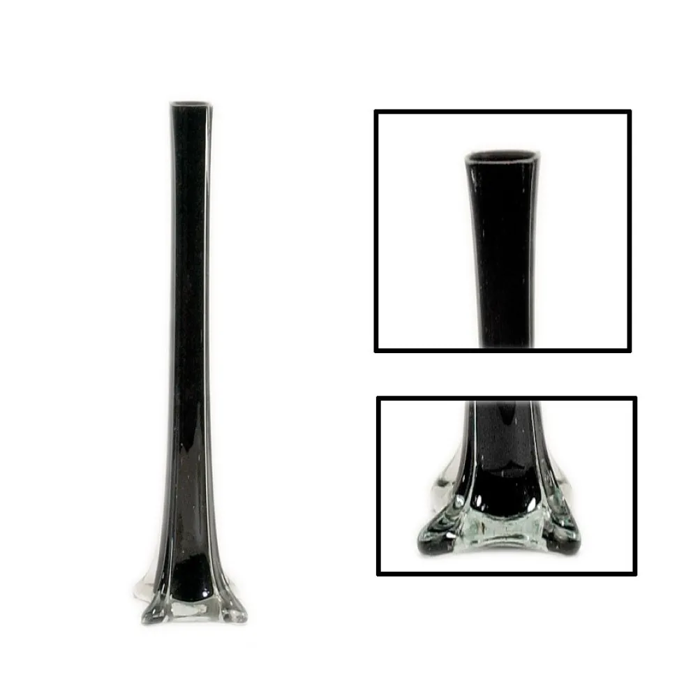 Decostar™ Glass Eiffel Tower Vase 16" - 24 Pieces - Black