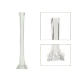 Decostar™ Glass Eiffel Tower Vase 16" - 24 Pieces - Clear