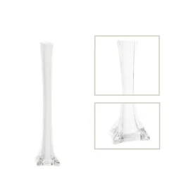 Decostar™ Glass Eiffel Tower Vase 16" - 24 Pieces - White