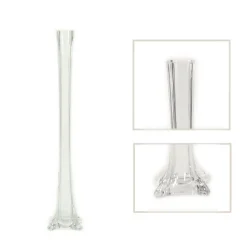 Decostar™ Glass Eiffel Tower Vase 20" - 12 Pieces - Clear