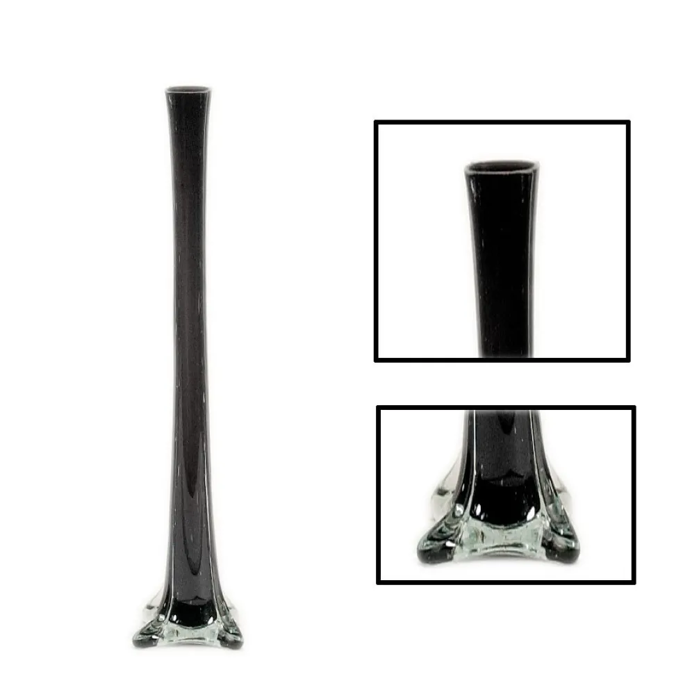 Decostar™ Glass Eiffel Tower Vase 20" - 12 Pieces - Black
