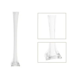 Decostar™ Glass Eiffel Tower Vase 20" - 12 Pieces - White