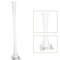 Decostar™ Glass Eiffel Tower Vase 24" - 12 Pieces - White