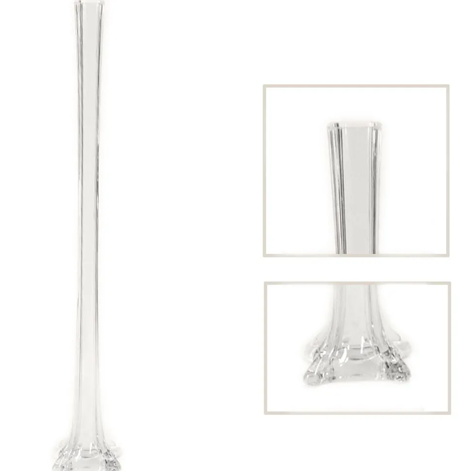 Decostar™ Glass Eiffel Tower Vase 24" - 12 Pieces - Clear