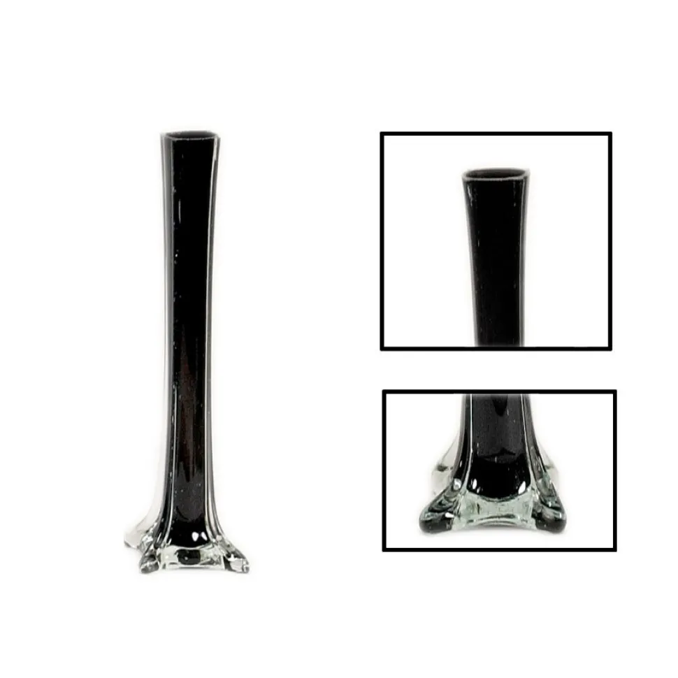Decostar™ Glass Eiffel Tower Vase 12" - 24 Pieces - Black