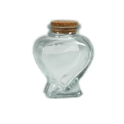 Decostar™ Glass Heart Bottle with Cork Stopper 3¼" - 96 Pieces