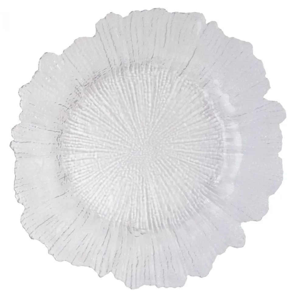 Decostar™ Glass Reef Charger Plate 13" - 8 Pack - Clear