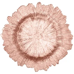 Decostar™ Glass Reef Charger Plate 13" - 8 Pack - Rose Gold