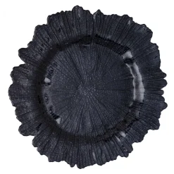 Decostar™ Glass Reef Charger Plate 13" - 8 Pack - Black