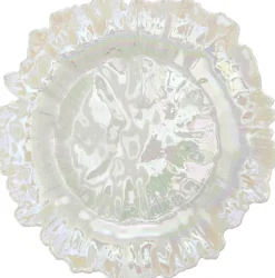 Decostar™ Glass Reef Charger Plate 13" - 8 Pack - White Iridescent