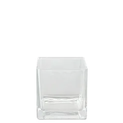 Decostar™ Glass Square Cube Vase 5" - 12 Pieces