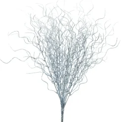 Decostar™ Glittered Curly Willow Bunch 21" - 24 Pieces - Silver
