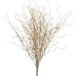 Decostar™ Glittered Curly Willow Bunch 21" - 24 Pieces - Gold
