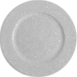 Decostar™ 13" Glitter Plastic Charger Plate - 24 Pieces - Silver
