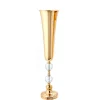 Decostar™ Gold Aluminum Trumpet Vase with Crystal - 26"