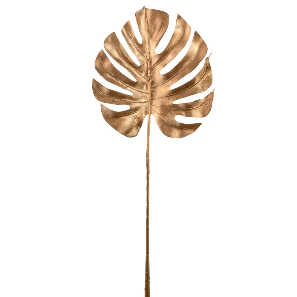 Decostar™ Gold Artificial Monstera Leaf Branch 28"