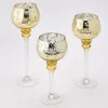 Decostar™ Gold Mercury Glass Stem Candle Holder - 3pc/set - 12", 14", 16"