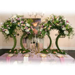 DECOSTAR™ Gold Metal Wedding Tabletop Centerpiece Arch for Floral Arrangements - 3ft Tall