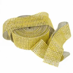 DecoStar™ Gold Rhinestone Ribbon - 2" Wide x 30ft Long
