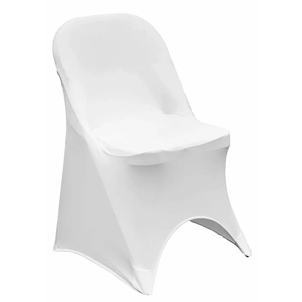Decostar™ 200 GSM Grade A Quality Folding Chair Cover By Eastern Mills - Spandex/Lycra - White