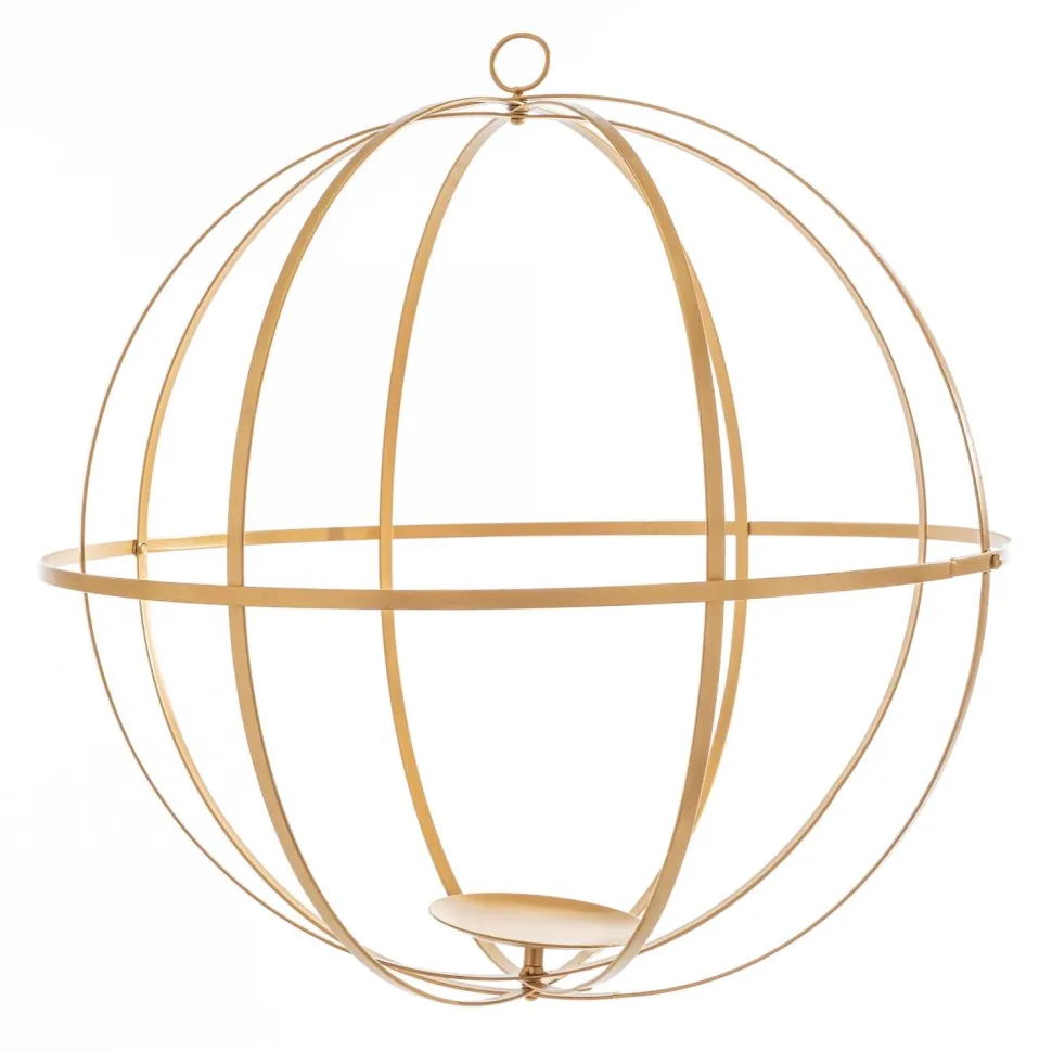 Decostar™ Hanging Floral Sphere 8" - Gold