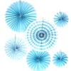 Decostar™ Hanging Paper Fan 6 Piece Set, 18 Sets - Blue