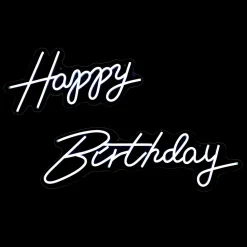 Decostar™ Happy Birthday Neon Light Sign With Hanging Chain 23½"