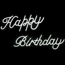 Decostar™ "Happy Birthday" Neon Light Sign With Hanging Chain 32"