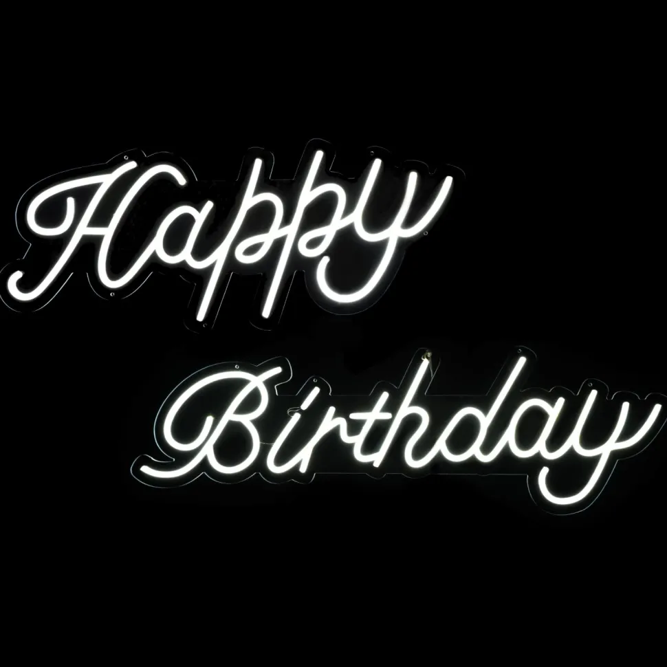 Decostar™ "Happy Birthday" Neon Light Sign With Hanging Chain 32"