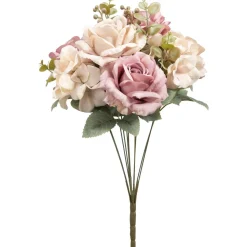 Decostar™ 10 Head Antique Rose And Hydrangea Bush 18" - Lavender& Purple