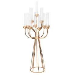 Decostar™ 13 Head Candle Holder with Cylinder Shade 47" - Gold