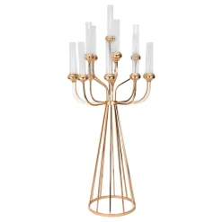 Decostar™ 16 Head Candle Holder with Cylinder Shade 58" - Gold