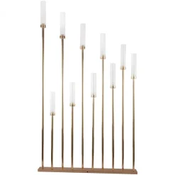 Decostar™ 10 Head Candle Holder with Cylinder Shade - Gold
