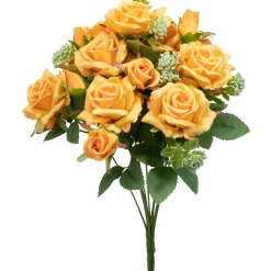 Decostar™ 11 Head Rose Bush 16" - Orange
