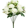 Decostar™ 11 Head Rose Bush 16" - White