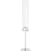 Decostar™ 16in Candle Holder with Cylinder Hurricane Shade - Silver