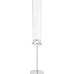 Decostar™ 16in Candle Holder with Cylinder Hurricane Shade - Silver