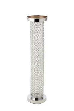 Decostar™ 30in Crystal Cylinder Centerpiece - Silver