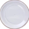 Decostar™ 12.5in Plastic Charger Plate with Beaded Rim 12½" - Rose Gold - 24 Pack