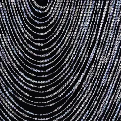 DecoStar™ Jewel Crystal Iridescent Diamond Cut Swag Curtain - 4ft wide by 4ft Tall