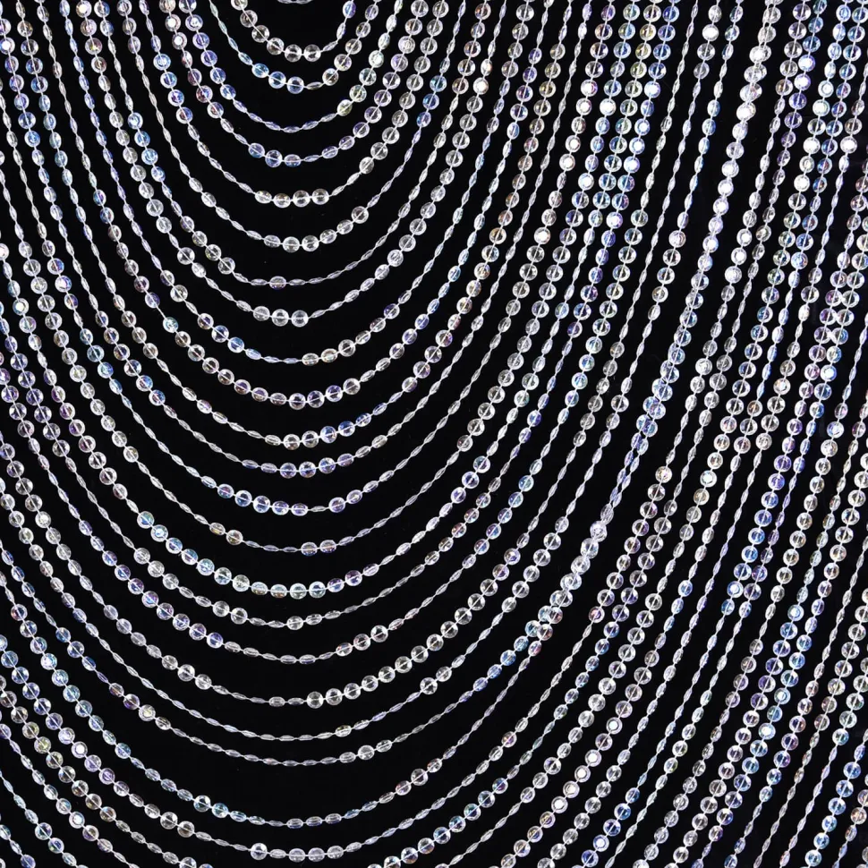 DecoStar™ Jewel Crystal Iridescent Diamond Cut Swag Curtain - 4ft wide by 4ft Tall