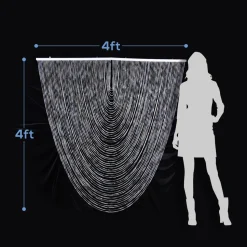 DecoStar™ Jewel Crystal Iridescent Diamond Cut Swag Curtain - 4ft wide by 4ft Tall